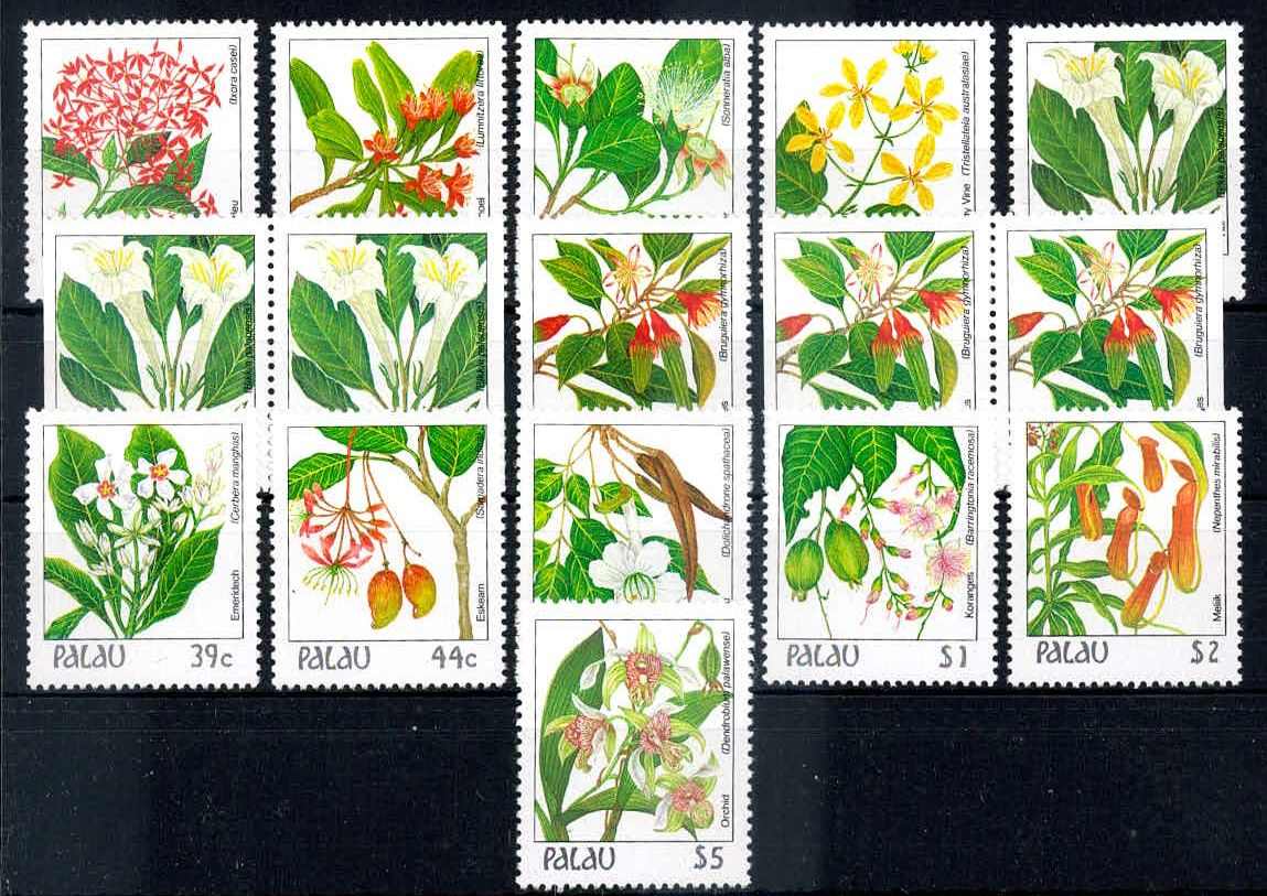 Blüten-Satz 1987, mit beiden Varianten der Mi.-Nr. 180/181D. im ZD, ...