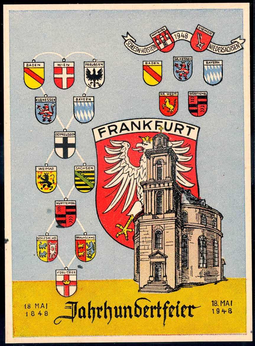 Mai 1948: Sonderkarte '100 Jahre Nationalversammlung Frankfurt am ...