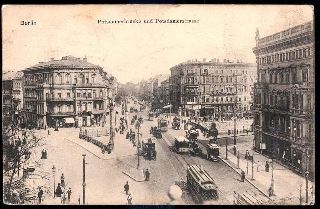Berlin: s/w.-AK mit Ansicht der Potsdamerstraße, gelaufen 1907 nach ...