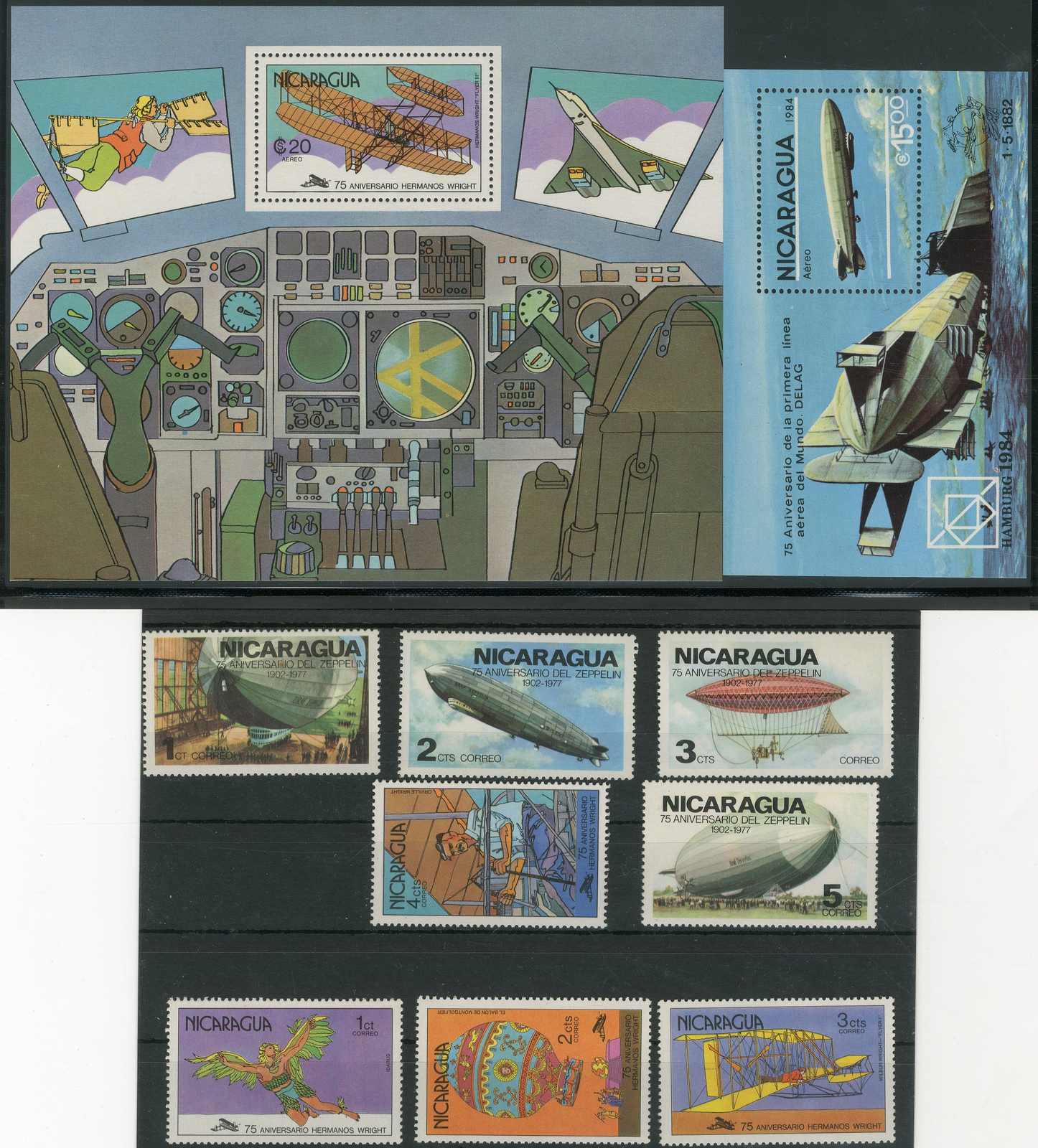 Luft- und Raumfahrt: div. postfrische Ausgaben aus den Jahren 1977 ...