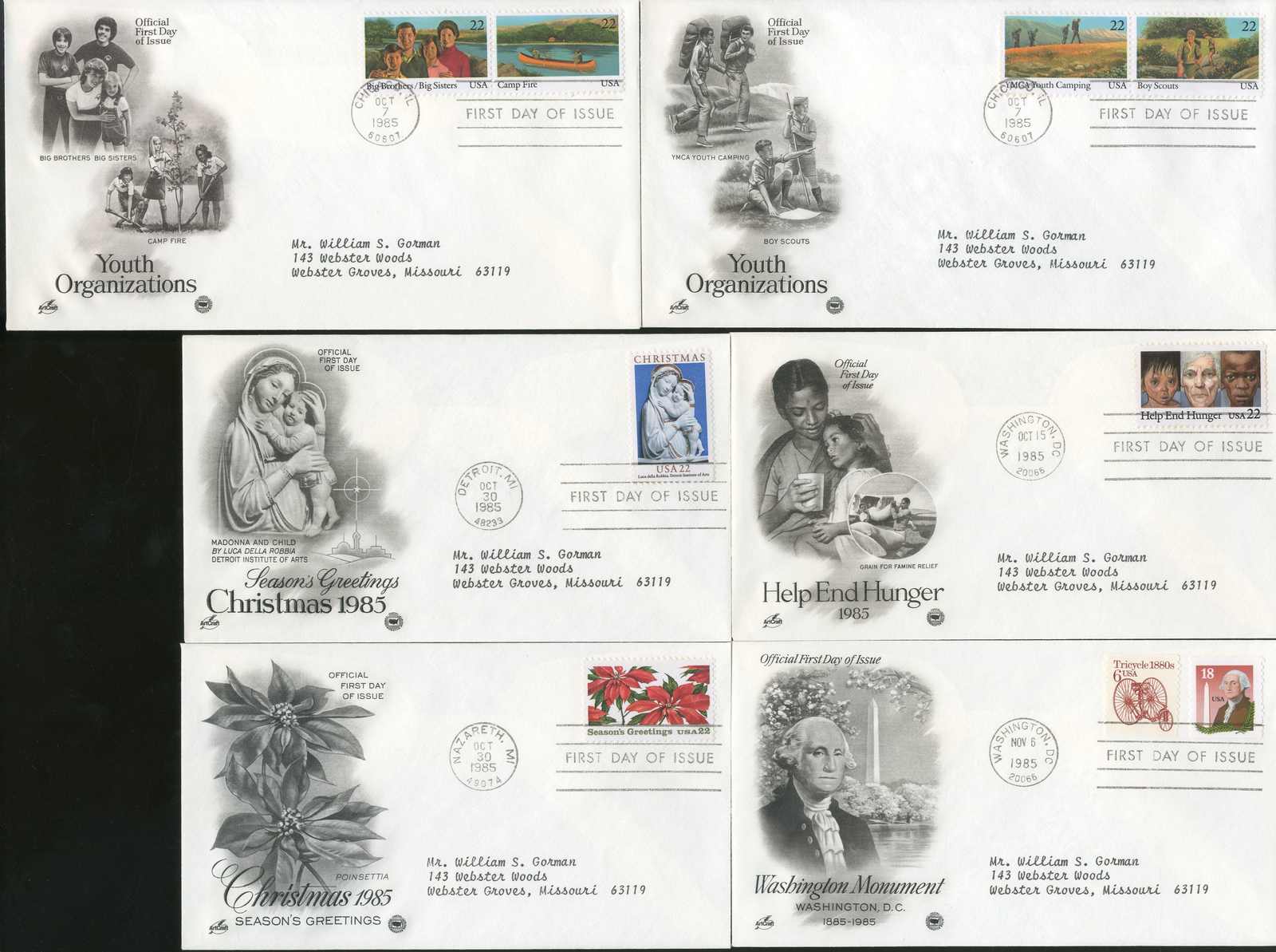 Jugend-ZD, Kampf gegen den Hunger, Weihnachten und Washington 1985, ...