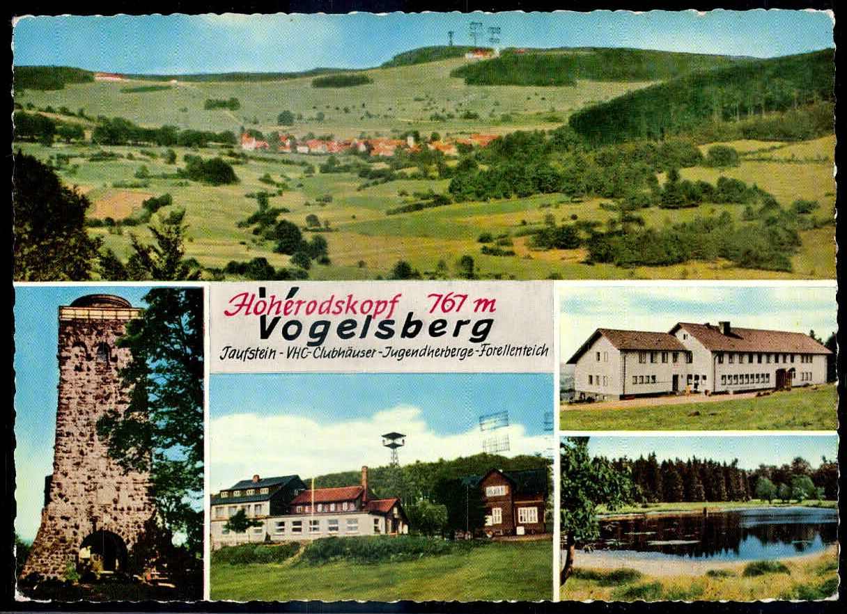 Hoherodskopf/Vogelsberg: farbige Fotokarte mit vers. Ansichten auf ...