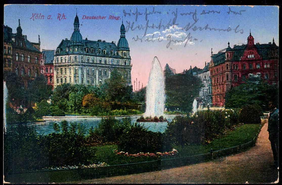 Köln: Farb-AK mit Ansicht des Deutschen Rings, gelaufen per Feldpost ...