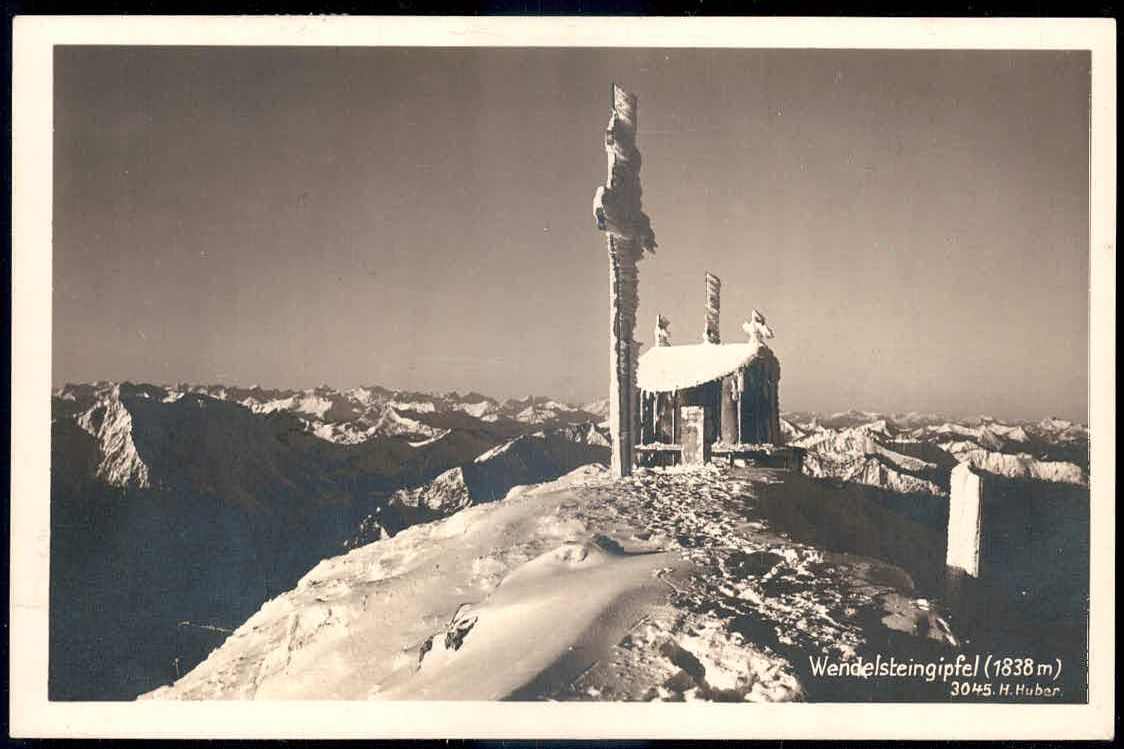 Wendelsteingipfel in 1838 Metern Höhe: s/w.-AK mit Ansicht des ...