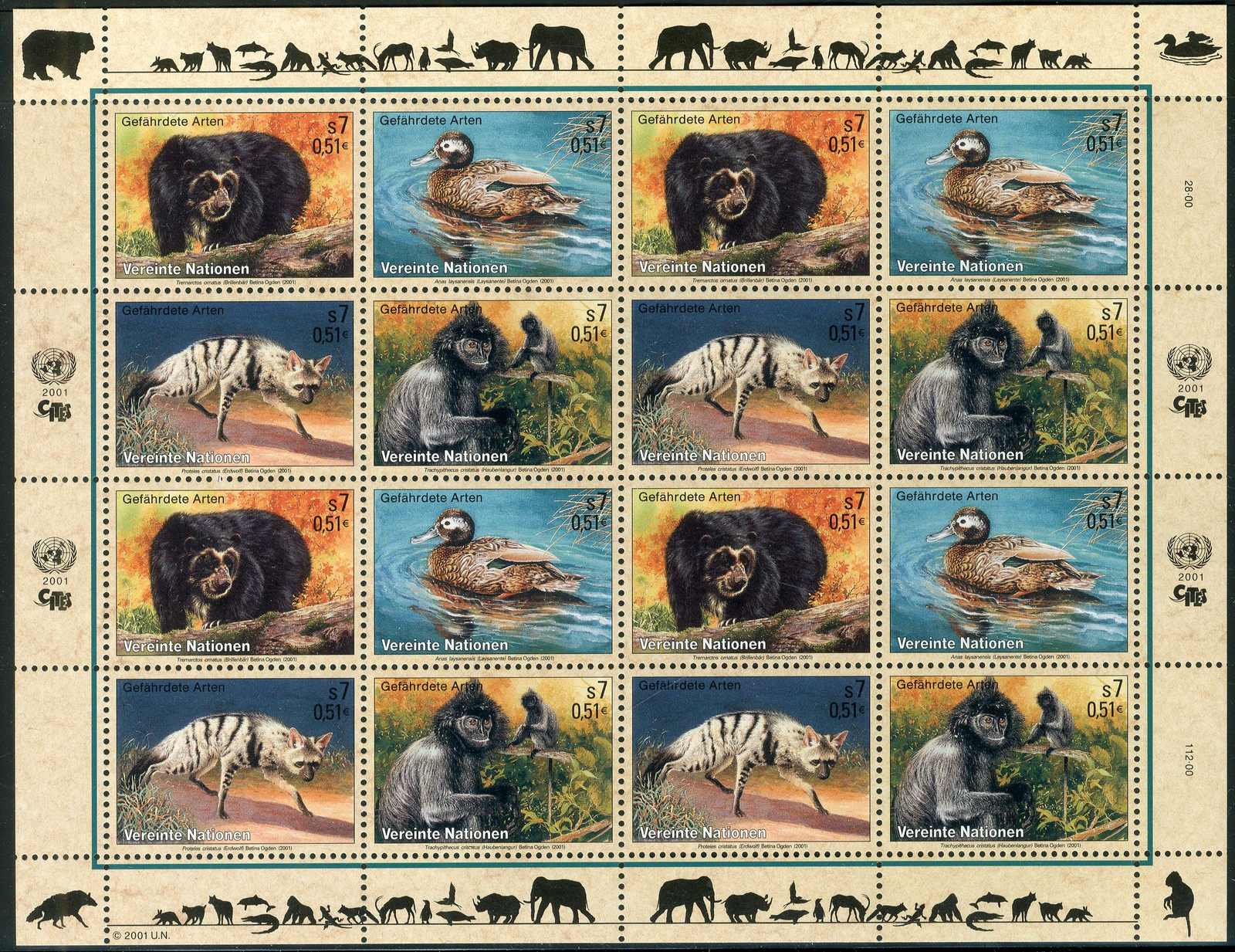 Gefährdete Arten IX.: Fauna 2001, der Kleinbogen zu vier ...