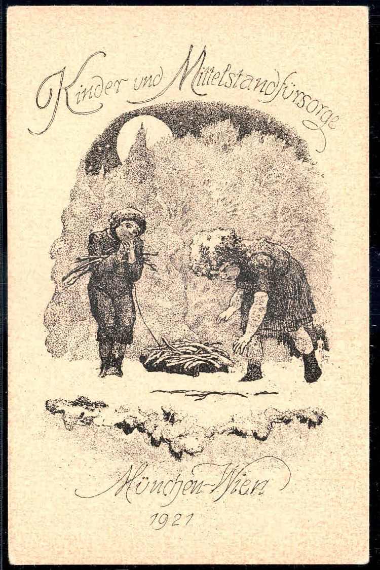 Kinder- und Mittelstandsfürsorge Wien: s/w.-Künstlerkarte, datiert ...