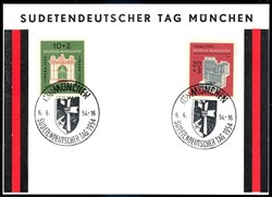 Sudetendeutscher Tag in München 1954, Erinnerungsblatt hübsch ...