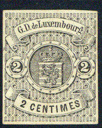 2 C. Freimarke 'Staatswappen' 1861, schwarz, sauber ungebraucht ohne ...