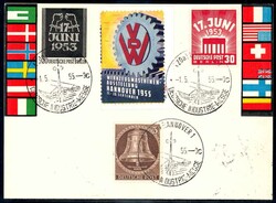 Deutsche Industriemesse Hannover 1955, Gedenkkarte frankiert mit ...