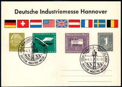 Deutsche Industriemesse Hannover 1956, dekorative Erinnerungskarte ...
