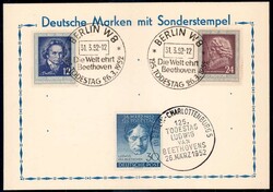 Beethoven-Ehrung 1952, hübsch auf westdeutscher Schmuckkarte, mit ...