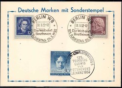 Beethoven-Ehrung 1952, hübsch auf westdeutscher Schmuckkarte, mit ...