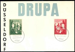 Drupa 1953: Erinnerungskarte zur Ausstellung in Düsseldorf 'Druck ...