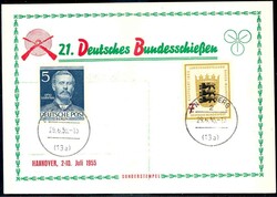 Deutsches Bundesschießen 1955, Erinnerungskarte an die Veranstaltung ...
