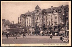 Leipzig: Foto 'Johannisplatz mit Hotel Sachsenhof', gelaufen 1936 ...