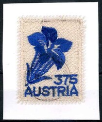 vorarlberger Stickerei II. 2008, die gestickte Marke mit dem Enzian, ...