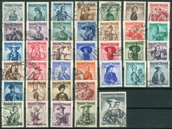 Freimarken Trachten 1948, mit Ergänzungswerten 1952, jew. ...