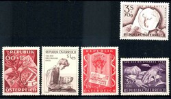 Tag der Briefmarke 1949, 1955, 1956, 1960 und 1962, jew. tadellos ...