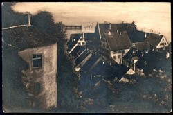 Meersburg am Bodensee: s/w-Fotokarte mit dem Droste-Hülshoff-Turm, ...