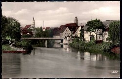 Donauwörth: Farbfotokarte, gelaufen 1958 nach Winnenden. Erhaltung ...