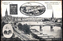 Frankfurt am Main: s/w.-AK mit Mainpartie, Werbekarte von Pilatus ...