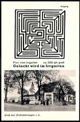 Probsteierhagen/Kreis Plön: 'Gruß aus..'-AK mit Plan vom Irrgarten, ...