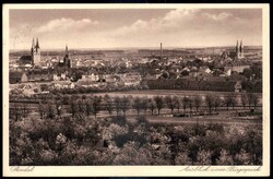 Stendal: s/w.-AK 'Ausblick vom Bürgerpark', gelaufen per Bahnpost ...