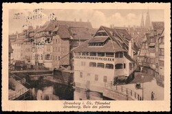 Strassburg: s/w.-AK mit Ansicht des Pflanzbades, gelaufen 1913 nach ...