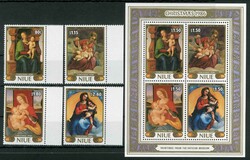 Weihnachts-Satz und -Block 1986, tadellos postfrisch, Luxus. M€ 31 ...