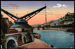 Würzburg: Farb-AK 'Am Kranentor', gelaufen 1919 nach Offenbach. ...