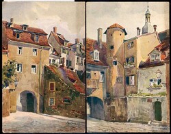 Würzburg: zwei farbige Künstlerkarten um 1910, mit Ansichten des ...