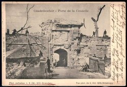 Straßburg: s/w.-Fotokarte mit einer Aufnahme vom 3. Oktober 1870 vom ...