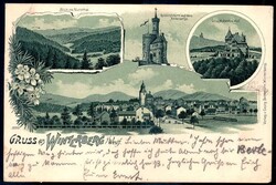 Winterberg: 'Gruß aus..'-Lithokarte mit vers. Ansichten, gelaufen ...