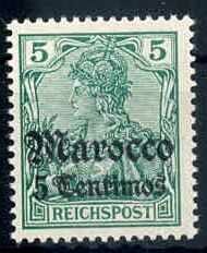 5 C. auf 5 Pf. Germania REICHSPOST September 1905, tadellos ...