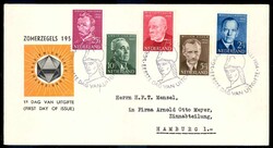 Sommermarken 1954, kpl. auf Schmuck-FDC vom 1. Mai 1954 nach Hamburg, ...