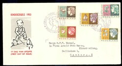 Kindermarken 1953, kpl. auf entspr. Schmuck-FDC nach Hamburg, ein ...