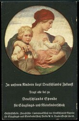 Säuglings- und Kinderschutz: Spendenkarte 'In unseren Kindern liegt ...