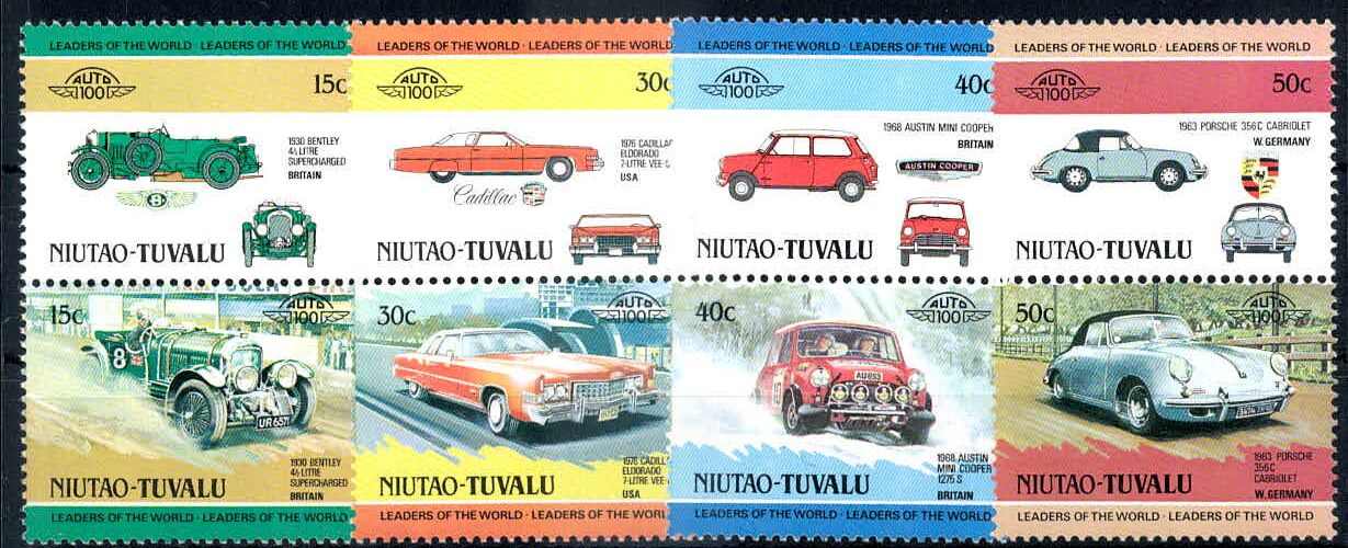 Autos I. 1984, die vier Paare tadellos postfrisch, Pracht. M€ 5,50