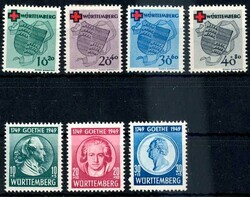 Rotkreuz- und Goethe-Satz 1949, sauber ungebraucht, Pracht. M€ 98,--