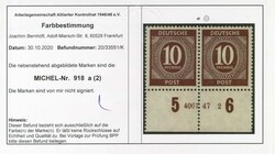 10 Pf. Ziffer 1946, in a.-Farbe, waager. Unterrandpaar mit HAN '4061 ...