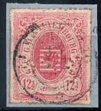 2 1/2 C. farbig durchstochen 1865, auf kl. Briefstück, Pracht. M€ ...