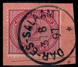 2 Mark Innendienstmarke in f.-Farbe, auf Paketkartenabschnitt, sauber ...