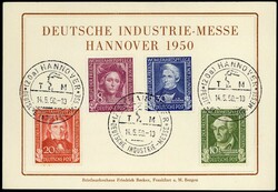 Wohlfahrt 1949, herrl. auf Erinnerungskarte zur deutschen ...