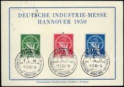 Währungsgeschädigten-Satz 1949, hübsch auf Erinnerungskarte zur ...