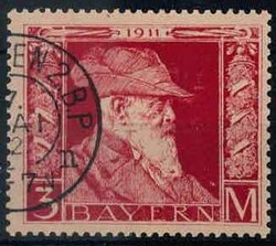 3 Mark Freimarke Prinzregent Luitpold in Type I., sauber und schön ...