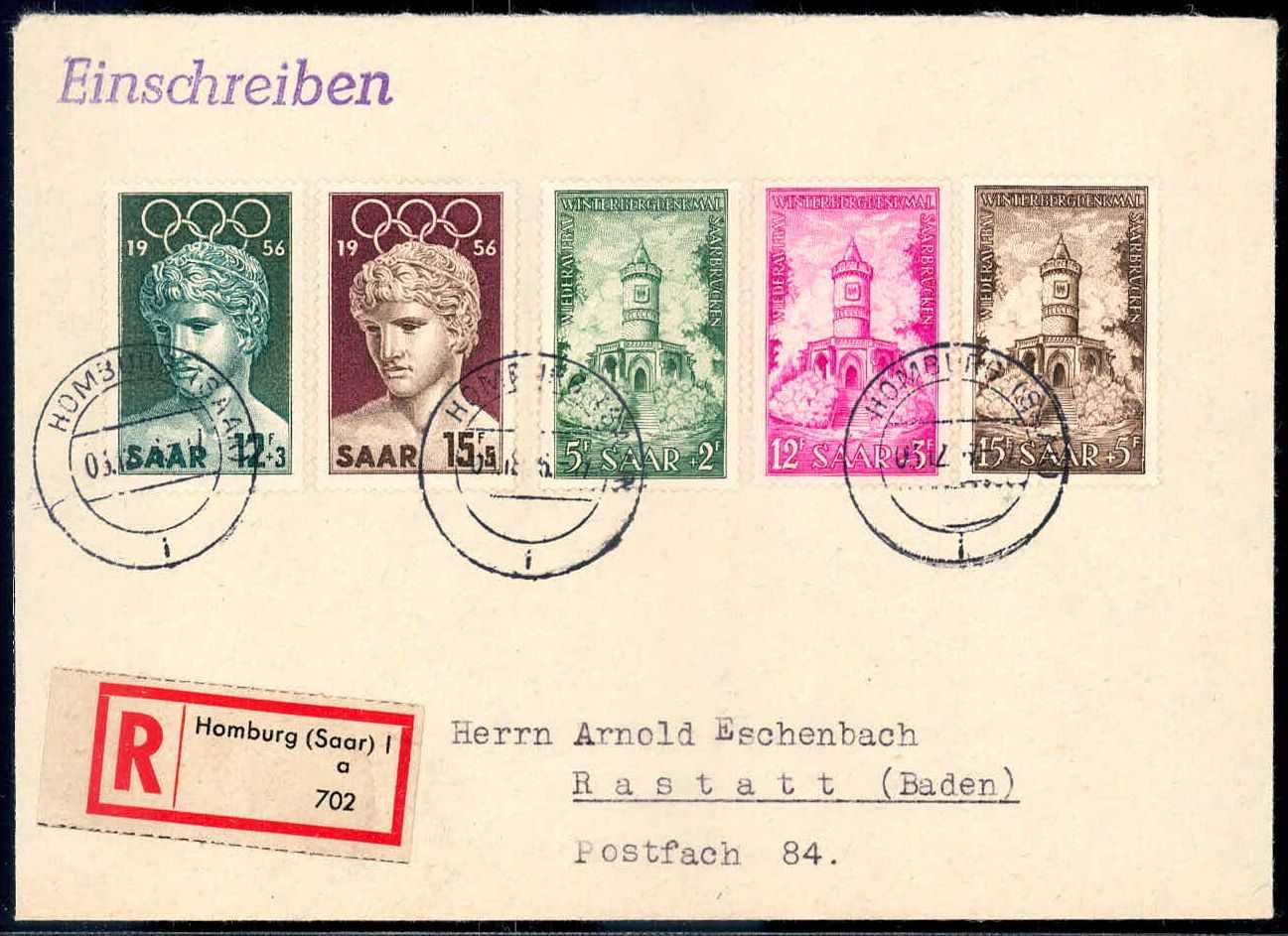 Olympiade 1956- und Denkmäler-Satz 1956 herrl. auf dekorativem R ...