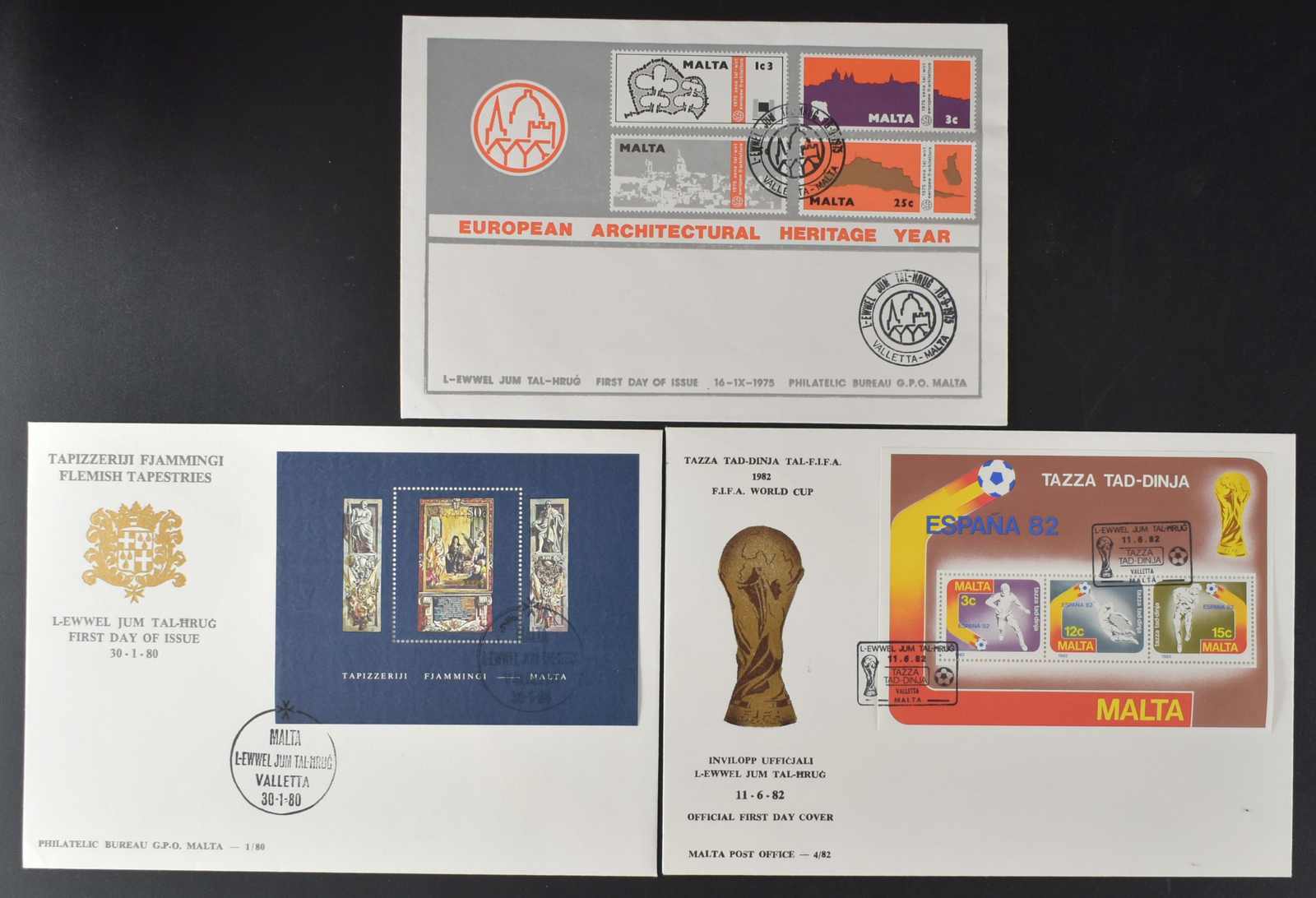 europ. Denkmalschutzjahr-Satz 1975, flämische Wandteppiche IV.-Block ...