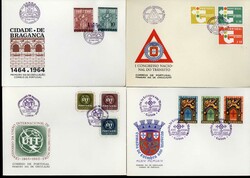 Partie von sechs Blanko-Schmuck-FDC's, dabei die Mi.-Nrn. 974/976., ...