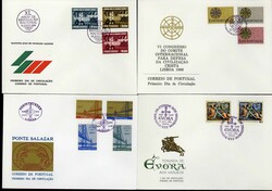 Partie von sechs Blanko-Schmuck-FDC's, dabei die Mi.-Nrn. 1000/1002., ...