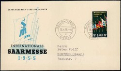 Saarmesse 1955 hübsch auf Schmuck-FDC, Luxus.